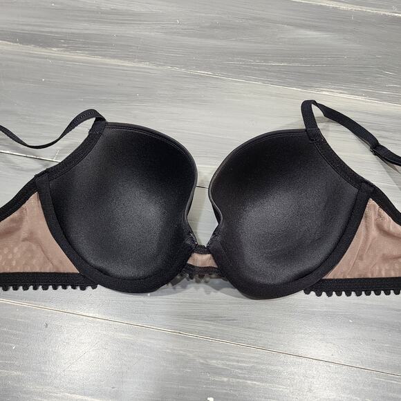 B.Tempt'd Underwire Bra Tied In Dots T-Shirt‎ Bra 953228 Black 32D - Picture 4 of 7